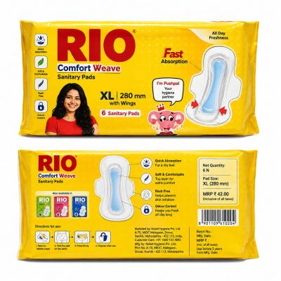RIO COMFORT WEAVE SANITARY PADS - 6 pads
